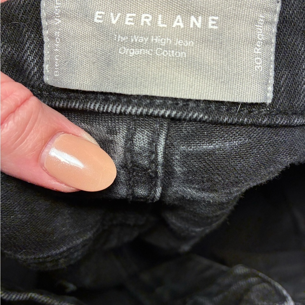 Everlane The Way High -Black High Rise Straight Leg Jeans - Picture 6 of 8